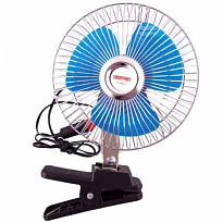 Вентилятор 8" 12V  SKYWAY на клипсе пластик